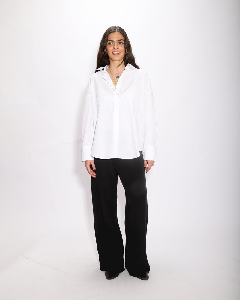 The Oversized White Chemise, oversized white poplin shirt